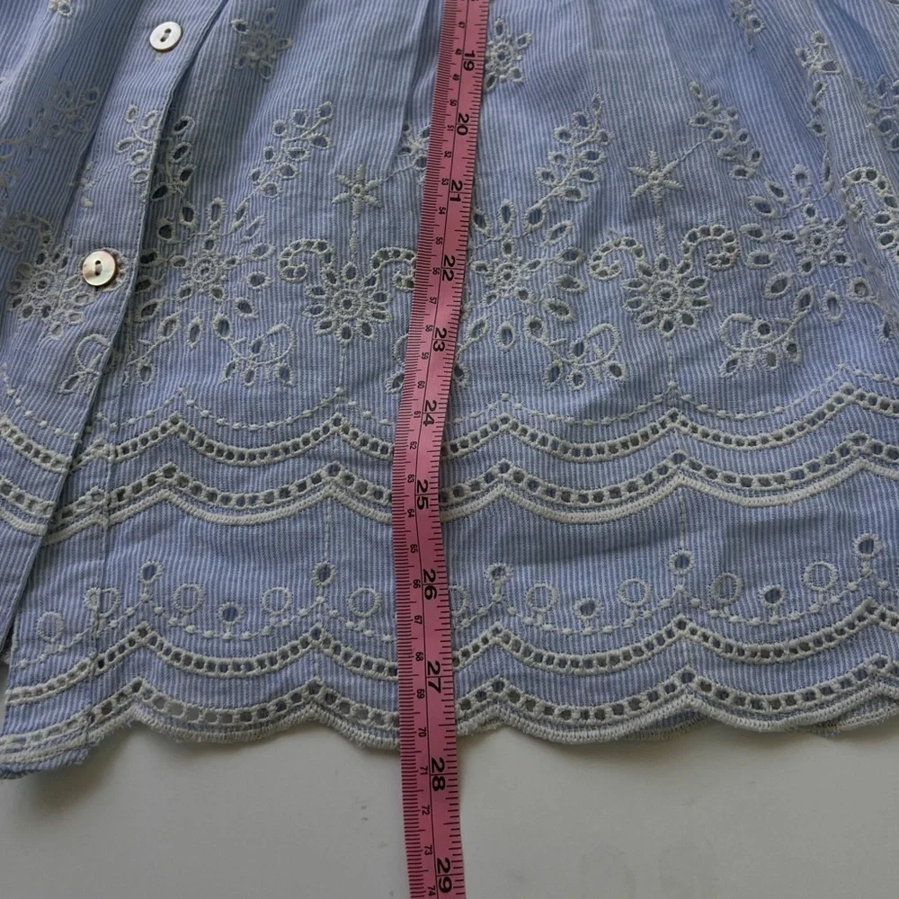 NWT Anthropology Bell Sleeves Shirt by Kyla Seo Soft Eyeleted Cotton Sz Small - Picture 11 of 16